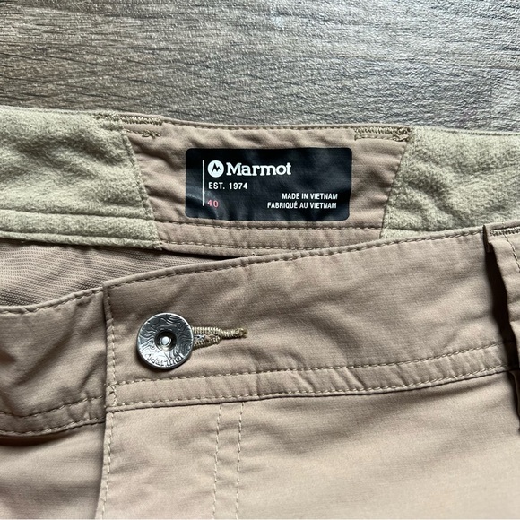 Marmot Men's Nylon Tan Outdoor Cargo Hiking Camping Fishing Pants size 40 - Picture 3 of 12